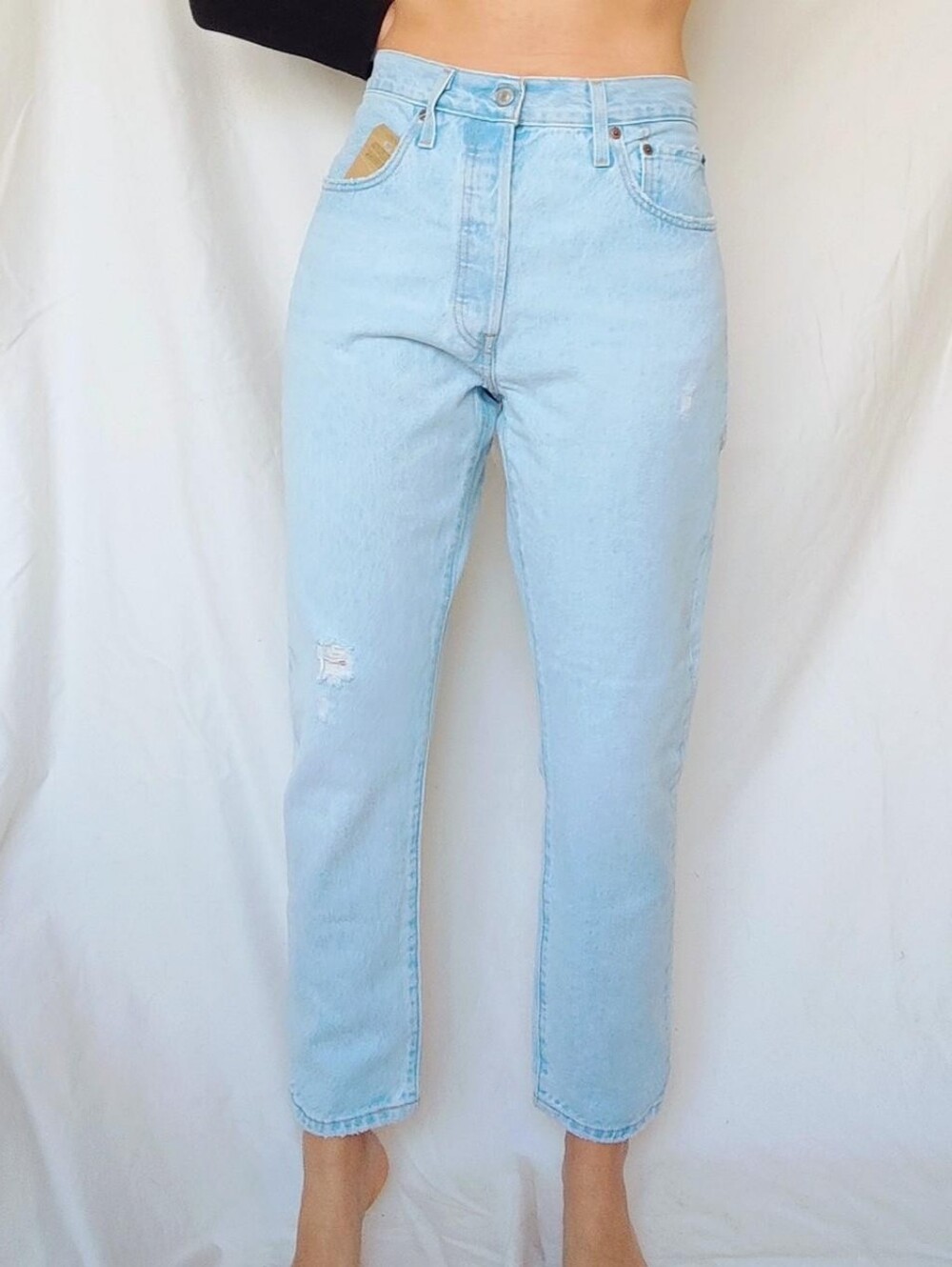 NWT Levi's High Rise Light Wash Relaxed Distressed Skinny Slim Jeans